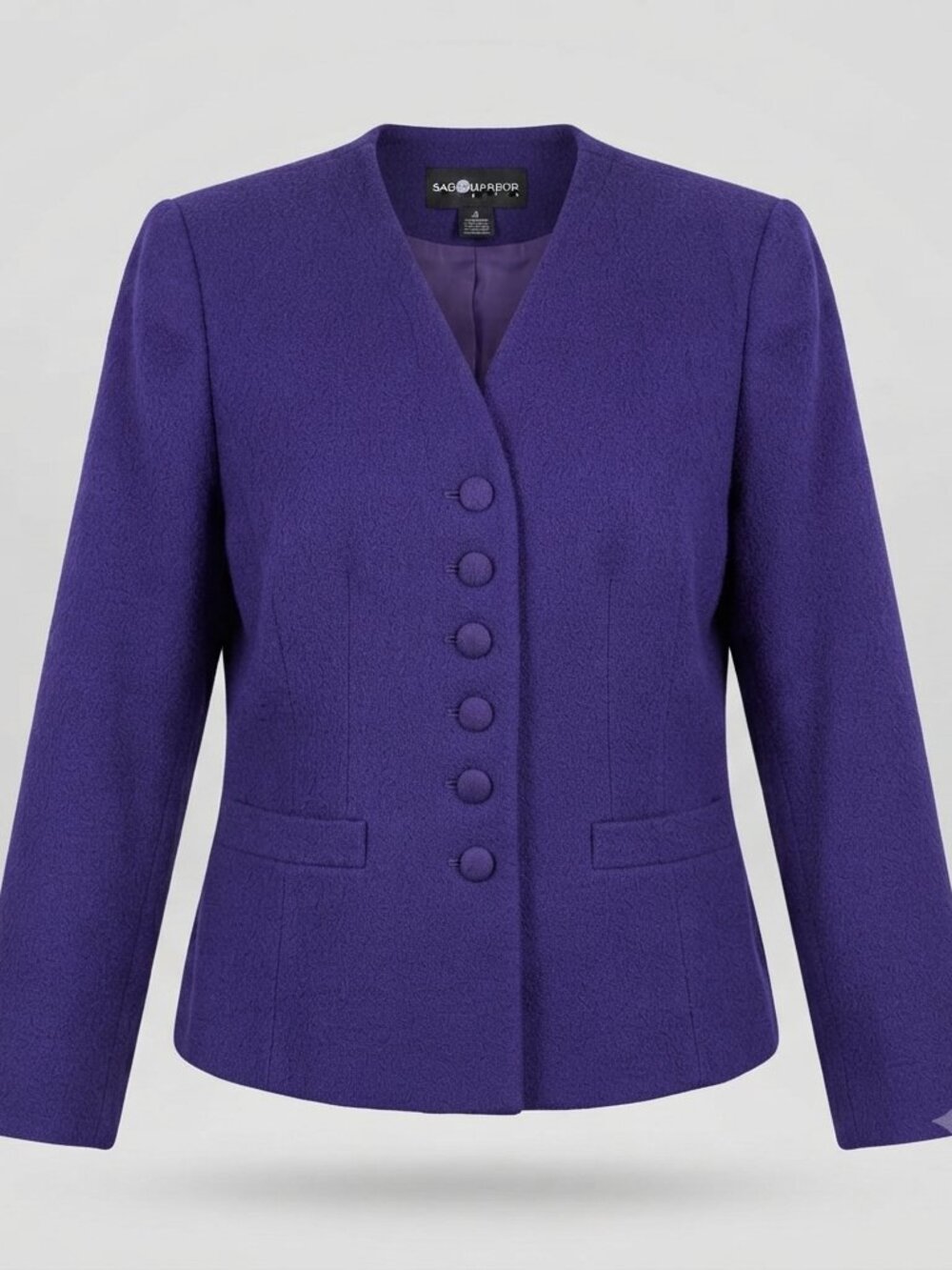 *2-4-$25* Sag Harbor Purple Blazer Petite 6P Fair Condition